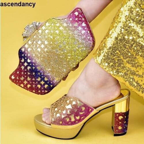 Italian Shoes with Matching Bags African High Heel Women Shoes and Bag Set for Party Italian Shoe and Bag Set for Party In Women