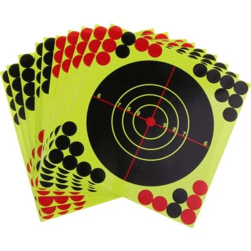 10pcs Shooting Targets Reactive Splatter Adhesive Paper Target 21x21cm