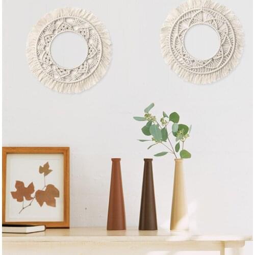 Bohemian Style Round Tapestry Wall Hanging Background Decor Hand Knitting Nation Wind Chic Creative Ornaments