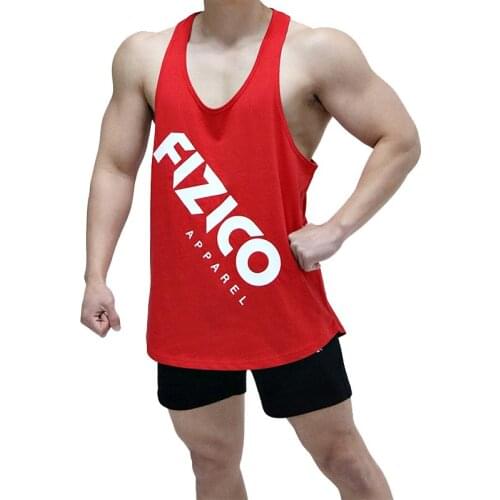 Gym Tank Tops Sleeveless Shirt Men Bodybuilding Fitness Workout Cotton Printed Singlet Stringer Male Summer Casual Vest Clothes