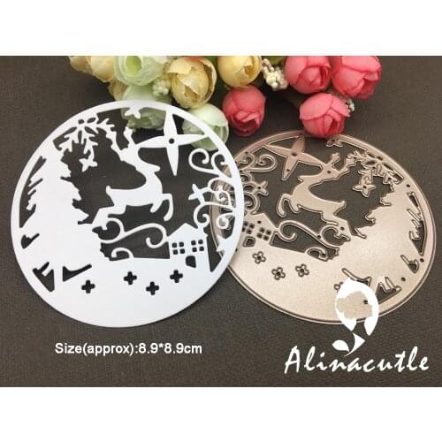 AlinaCraft METAL CUTTING DIES christmas deer tree round Scrapbooking paper craft card album punch stencil art cutter die cut