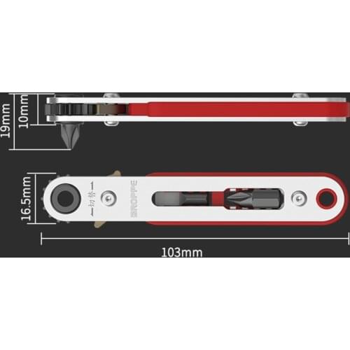 Mini Magnetic Screwdriver Ratchet Wrench Right Angle 1/4" Hex Shank for Narrow Space DIY Hand Tools
