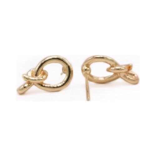 Trendy New Round Knot Earring Cute and Playful Style Gold White Rose Three Color Optional For Women