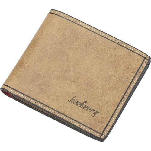 Baellerry Casual Mens Wallet High Quality No Zippers Short Men Wallets Luxury Letter Male Purse with Card Holder Leather Purse