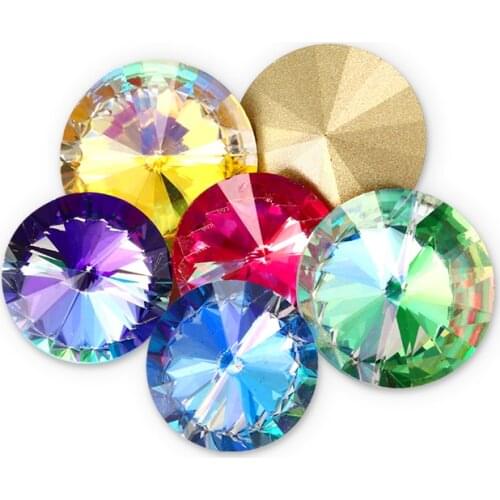 Fancy Rivoli Crystal Glass Rhinestones Sew On Garment Stone Rivoli For Clothing Accessories DIY Jewelry Making Loose Beads