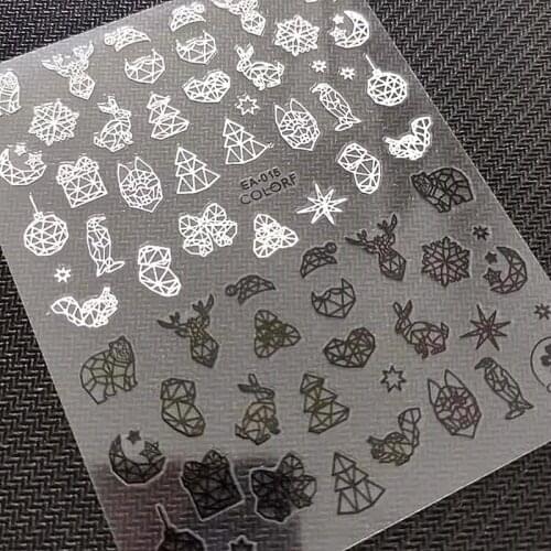 Newest EA015 design 5D nail art sticker decal stamping back gule DIY nail decoration tools