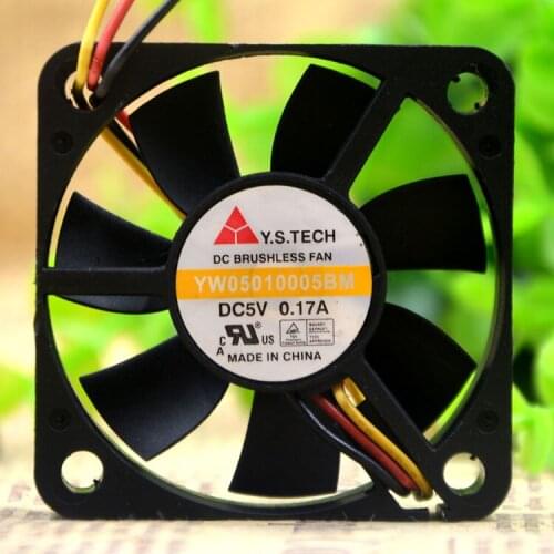 New original YW05010005BM 5V 0.17A 5CM 5010 3-wire cooling fan