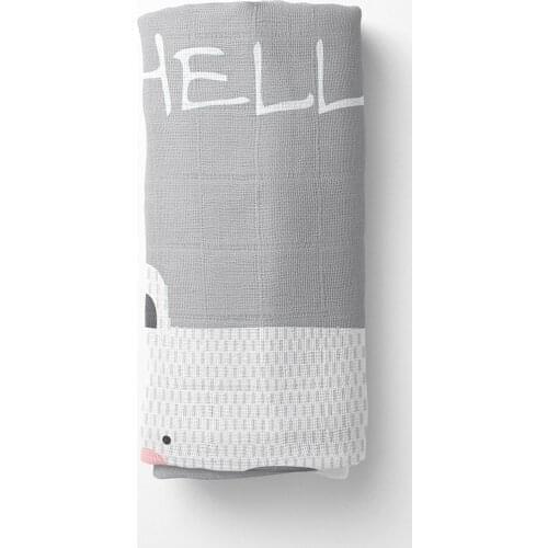 Realhomes 100 Cotton Müslin Newborn Baby Blanket Gray Ground Cute Teddy Bear Müslin Cover 120x120 Cm