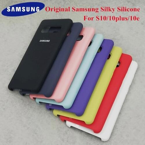 Original Samsung Galaxy S10 G973 S10 Plus G975 S10e G970 Cover Silicone Case 360 Protection Shockproof Phone Back Case