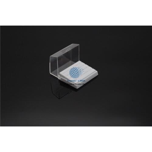 Teeth Whitening 4Pcs Dental Plastic Bur Holder Block Case 24 Holes For Dental Clinic Color White