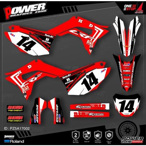 PowerZone Custom Team Graphics Backgrounds Decals Stickers Kit For HONDA 2018 2019 2020 CRF250R 2017 2018 2019 2020 CRF450 002