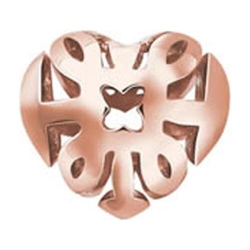 Hollow Rose Gold Color Silver Arabesque Heart Bead, Thomas Style DIY Karma Beads Ts Jewelry Fit Bracelets Necklace for Women Men