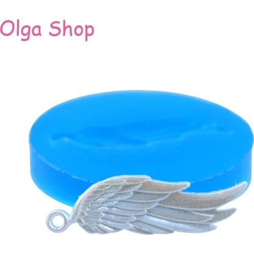 PYL712 32.2mm Right Angel Wing Pendant Silicone Push Mold - Jewerly Making, Fondant, Cake Decoration, DIY Handmade, Candy, Resin