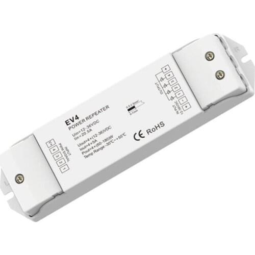5pcs 4CH*5A 12-36VDC CV Power Repeater EV4 Dimming/color temperature/RGB/RGBW 4 in 1 Constant Voltage Power Amplifier Led PWM