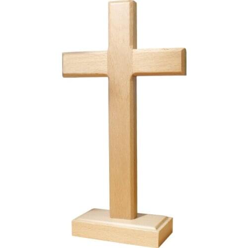 Handmade Solid Wood Cross Ornament Decoration Living Room Christian Blessing Gift