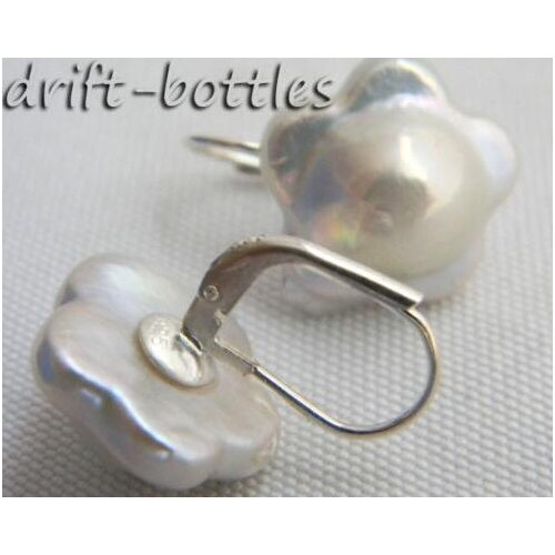 Selling Jewelry>>16mm White Reborn Baroque Freshwater Pearl Dangle Earring