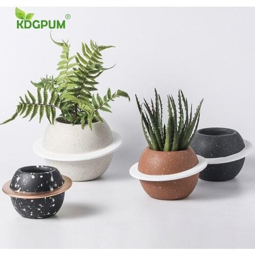 Modern Handmade Ceramic Vase Geometric Planet Simple Flower Insert Nordic Ins Countertop Home Decoration Ornaments
