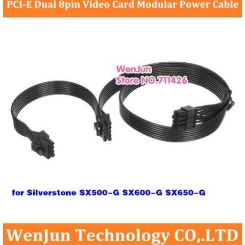 High Quality black GPU 8Pin to Dual 8(6+2)Pin PCI-e Video Card modular power cable for Silverstone SX500-G SX600-G SX650-G