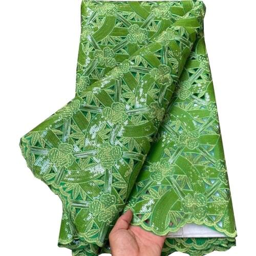 17 colors (5yards/pc) High quality lemon green African hand cut organza lace fabric with wonderful embroidery for party OP164