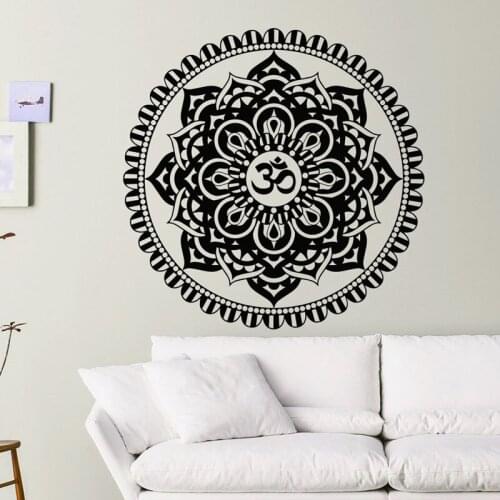 WJWY Mandalas Floral Design Wall Stickers Indian Flower Home Decoration Wall Art Decals Removable Vinyl Wall Murals