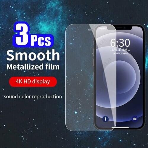 3Pcs for iphone 11 Pro 12 Mini X XR XS Max SE 8 7 6 6s Plus Phone Screen Protector Tempered Glass Protective Film on the Glass