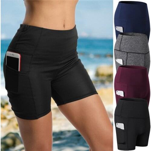 Women Sports Fashion Casual Solid Color Shorts High Waist Elastic Fit Tight Short Fitness Shorts Running Gym Shorts Sports Wear