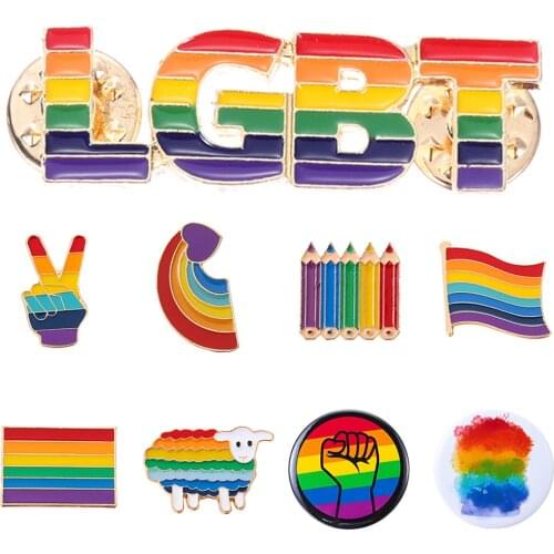 Tinplate Badge LGBT Rainbow Gay Pins Lapel Denim Hat Brooches Men Women Collar Pin Clothing Brooches Jewelry Accessories