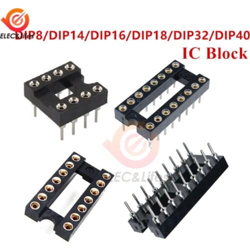 10Pcs/lot 40P 32P 28P 18P 16P 14P 8P IC Block Holder DIP8 DIP14 DIP16 DIP-8 DIP-40 DIP-32 DIP-28 IC Socket Adapter Connector