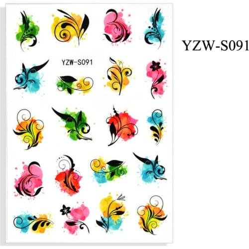 3D Nail Sticker PlumeFlower Circle Leaf Slider Nails Art Decoration Wraps Decals Design Adhesive Manicure Tips Stickers Pegatina