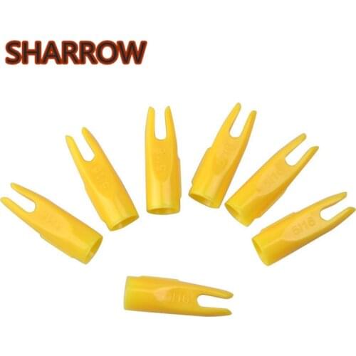 50Pcs 5/16" Archery Arrow Nocks Pin Plastic Tails Wood Bamboo Arrow Shaft Replacement Nock Outwear For Arrow Hunting Accessories