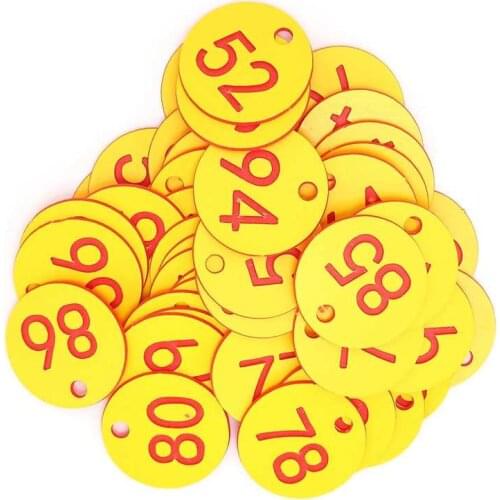 50Pcs Beehive Tag ABS Round Numbered Sign Labels with Hole Livestock Accessory Beekeeping Equipment