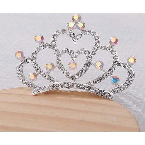 Girl Bridesmaid Accessories Delicate Rhinestone Princess Girls Crown Tiaras Headwear Hair Ornaments Best Gift For Kids Birthday