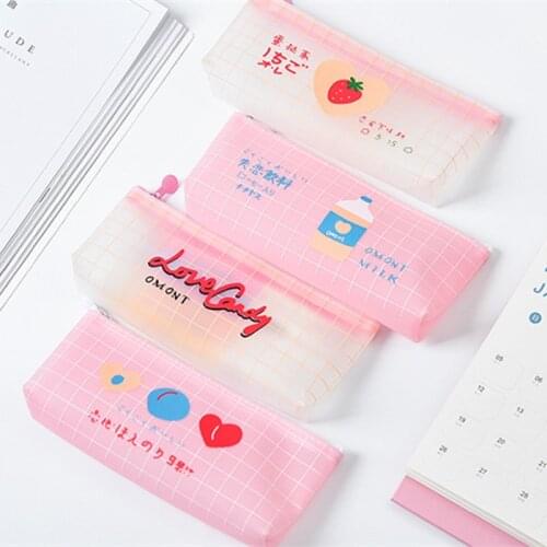 Love Candy Milk Pink Balloon Strawberry Pencil Case Stationery Storage Organizer Pencil Bag School Office Supply