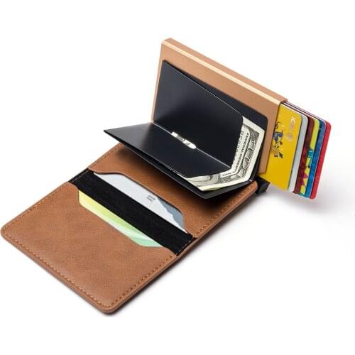 Unisex retro style credit card holder PU wallet solid color multi-function ID card RFID wallet storage bag change bag key bag