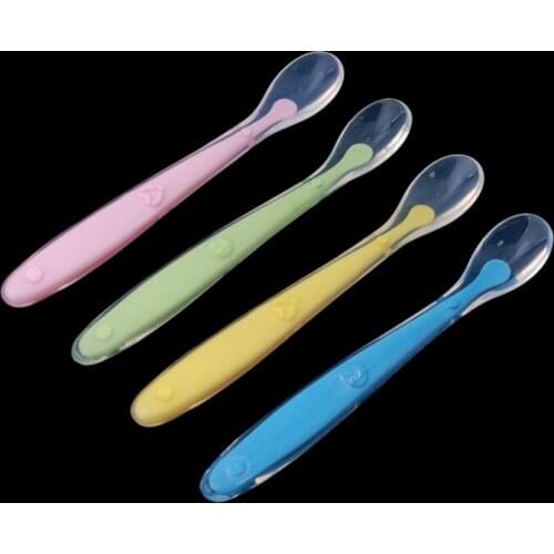Baby Spoons Feeding Tableware For Children Flatware Cutlery Colher Spoon Silicone tools-for-patchwork Lot Soup Ladle