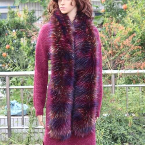 European Fox Fur Scarfs Collar Fur Collar Imitation Fur Shawl Winter Female Raccoon Fur Scarf