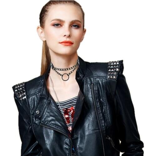 PHYANIC Fashion Choker Necklace Women Goth Punk Black Chain Harajuku Collar Vegan Chocker Necklace Bondage Festival Emo Jewelry