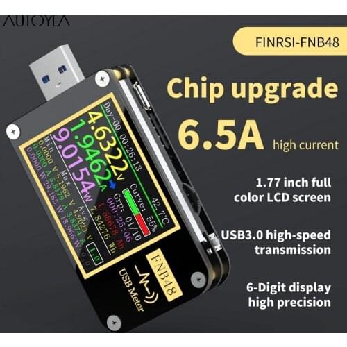 FNB48 PD Trigger Voltmeter Ammeter Current And Voltmeter USB Tester QC4 + PD3.0 2.0 PPS Fast Charging Protocol Capacity Test