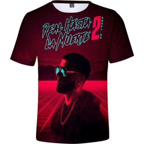 Anuel AA T-Shirt Real Hasta La Muerte 3D Print Streetwear Men Women Fashion Oversized T Shirt Rapper Singer Hip Hop Tshirt Tops