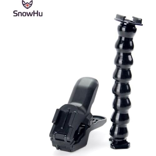 SnowHu Jaws Flex Clamp Mount and Adjustable Neck For GoPro Hero 9 8 7 6 5 4 3 for Eken H9R Yi 4k Sjcam Action Camera GP152