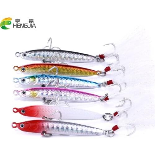 HENGJIA 6pcs 6cm 16g isca artificial hard metal lead sea sinking fishing lures wobbler carp fishing pesca fishing tackles