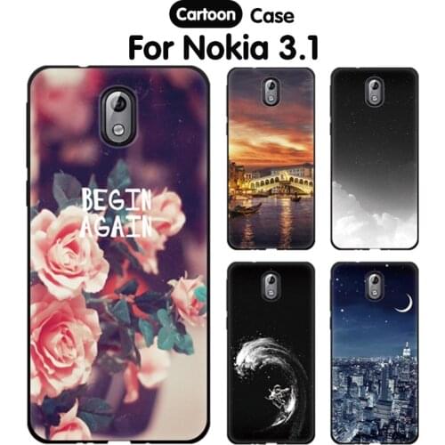 JURCHEN Phone Case For Nokia 3.1 Case Silicone Soft TPU For Case Nokia3.1 Back Cover Cartoon 3D Cute For Nokia 3.1 2018 Case Bag