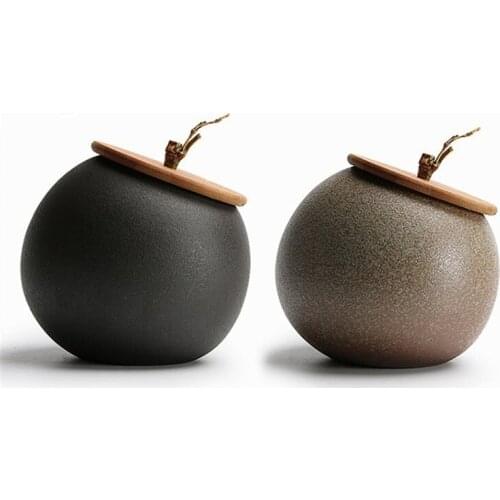 Ceramic Tea Box Dried Fruit Storage Tank Coarse Pottery Canister Sealed Bottle Tea Accessories Home Spice Jar Tea Caddy Gifts