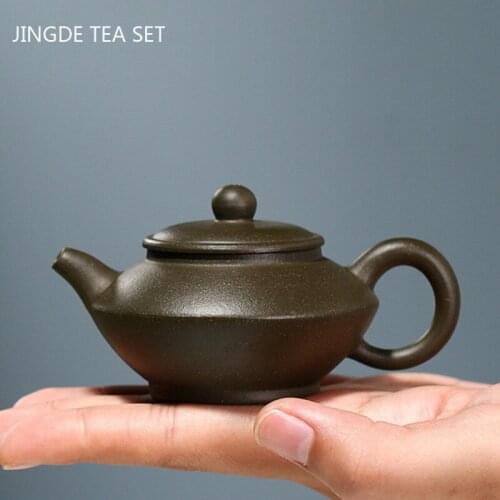 Chinese Yixing Tea Pots Purple Clay Teapot Beauty Kettle Raw Ore Bean Green Mud Handmade Boutique Teaware Tie Guanyin 90ml
