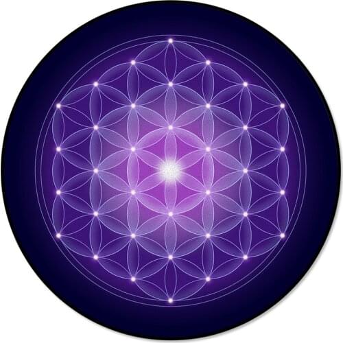 Purple Life Flower Pattern Rugs and Carpets for Home Living Room Round Rug for Children Rooms Non-slip