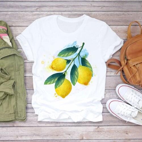 Summer female T-shirt pineapple watermelon fruit watercolor T-shirt short sleeve casual Harajuku graphics T-shirt top