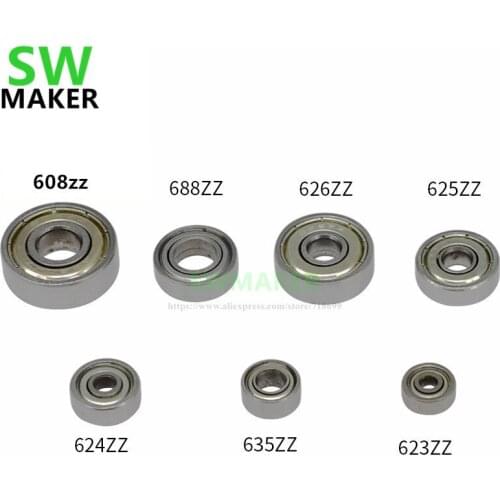 SWMAKER 5pcs 685z 608ZZ 623ZZ 624ZZ 625ZZ 688ZZ 626ZZ 608ZZ 608ZZ miniature small bearing Deep Groove Radial Ball DIY 3D printer