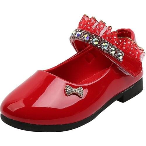 Fashion Bow ChildrenS Shoes Kids For School 2021 Princess Spring Autumn Girl Party Dress Baby Patent Leather Shoe 1 3 10 5 Year