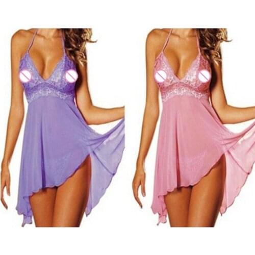 Newest Sexy Lingerie Exotic Mesh Transparent Nightwear Lace Intimates Sexy Underwear Baby Doll Temptation Pajamas Asian Size