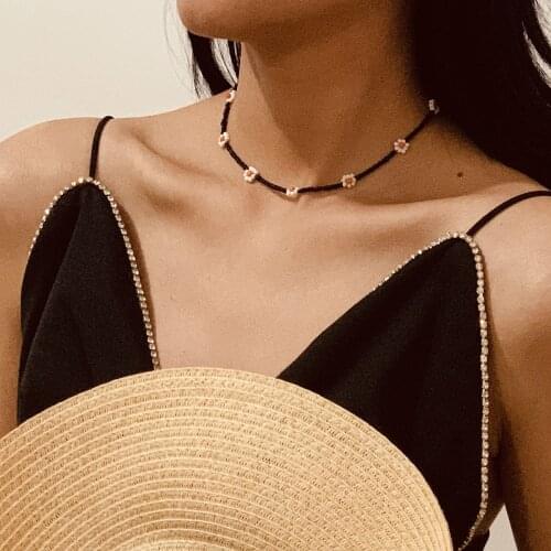 NUNCAD Jewelry Color Beaded Ornaments Creative Beads Woven Flowers Geometric Necklace Good Quality